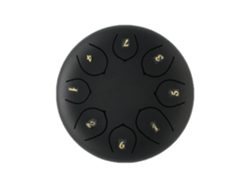 Pandereta De Acero De 6 Pulgadas Y 8 Tonos Instrumento De Percusión Adecuado Para Principiantes (Negro) CUICH