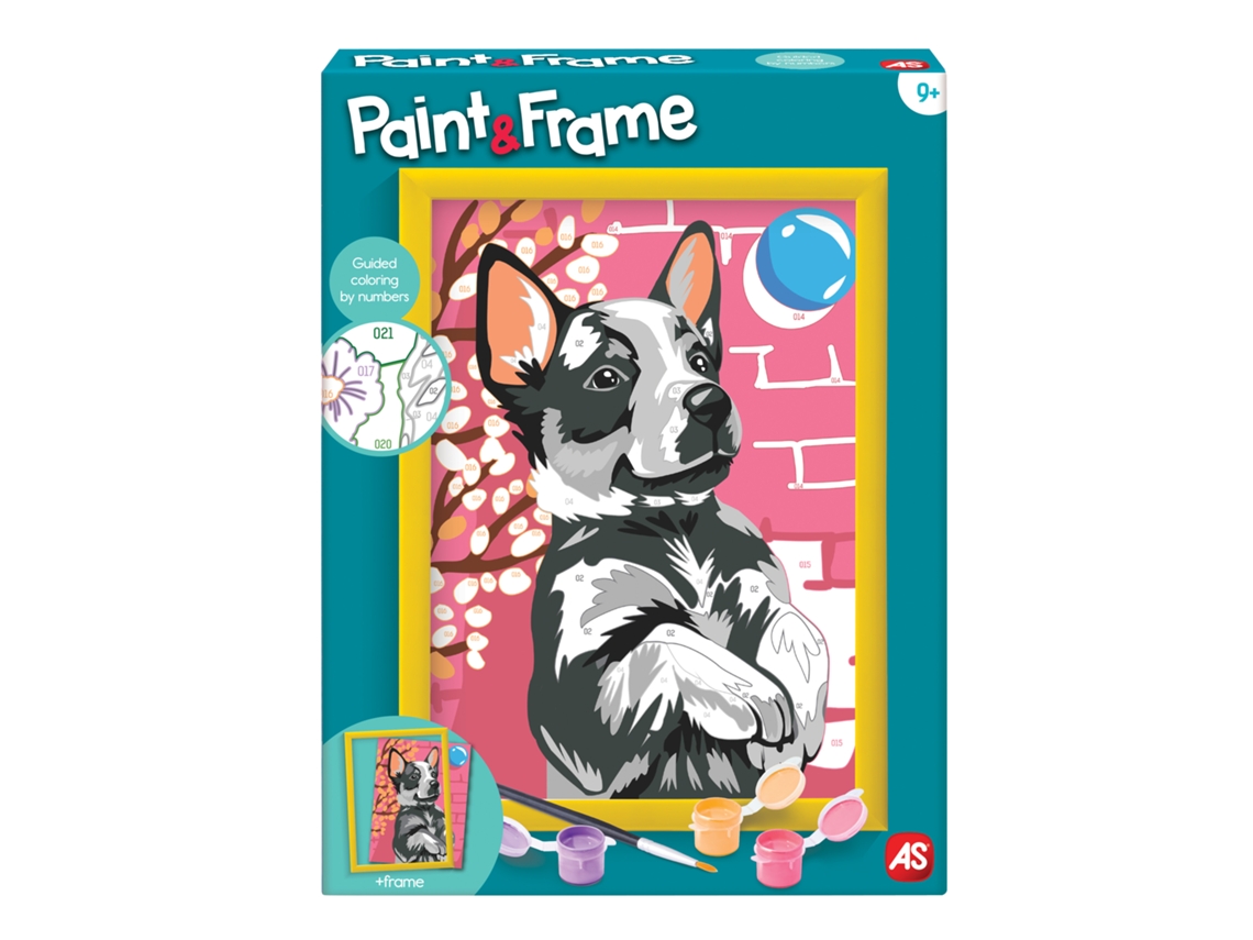 Juego Creativo AS COMPANY Pintura con Números C/Pantalla 40X50 cm Juguetón Perro Husky 1038-41013 (Edad Mínima Recomendada: 9 años)