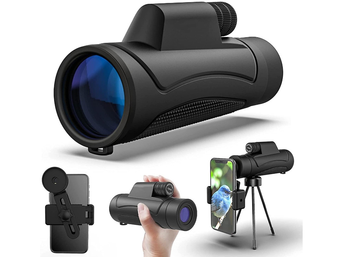 Telescopio Monocular Hd 12x42 Con Soporte Para Smartphone Y Trípode, Monocular De Alta Potencia Con Prisma Bak4, Resistente Al Agua, Para Ad