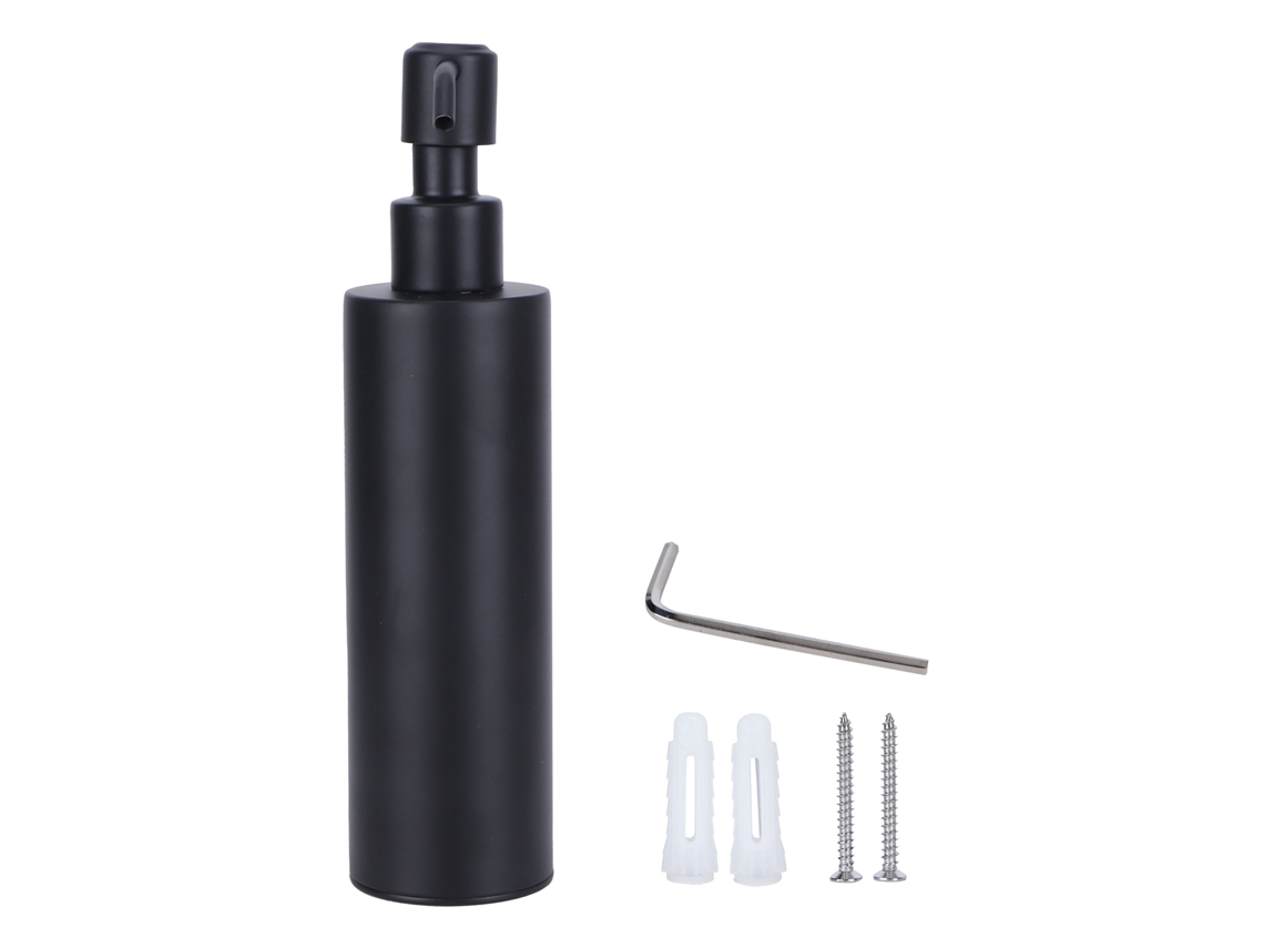 Dispensador De Jabón Mural, 200 Ml, Acero Inoxidable 304, Negro, Para Champú Y Gel De Ducha.