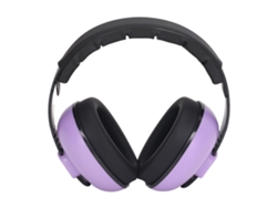 Auriculares con cancelación de ruido, NRR 31dB, acolchados, plegables, color morado.