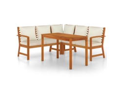 Maison Exclusive - Juego Comedor De Jardín 4 Pzas Con Cojines Madera Maciza Acacia