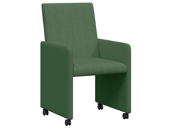 Juego de 2 sillas de comedor con ruedas, gris verde, MAISON EXCLUSIVE, 57x66x94 cm