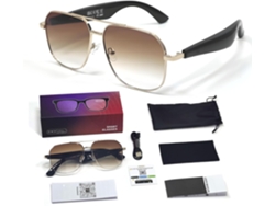 Gafas inteligentes Chrui Gy100, traducción por IA en tiempo real, auriculares abiertos con control táctil (marrón)