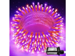 30m 300led Cuerda De Luz 8 Modos Adecuada Para Decoración De Árbol De Navidad Con Control Remoto Eu Gusshious Púrpura Naranja