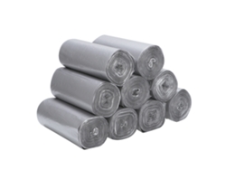9 Rollos De Bolsas De Basura Reforzadas De 45x50 Cm, Color Plata, Pe Metalocénico, Para Cocina Y Baño. 30 Unidades.