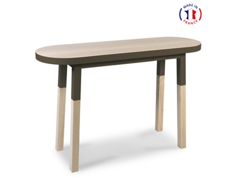 Consola Alta Ovalada MON PETIT MEUBLE FRANÇAIS (Gris Moscada - Madera - 140 x 90 x 45 cm)