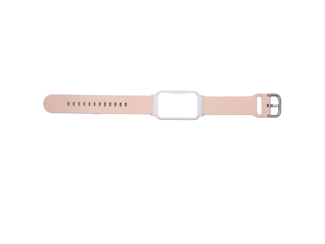 Pulsera Ajustable De Silicona Suave De 20 Mm Con Estuche Para Oppo Free Watch (rosa + Blanco)