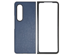 Capa De Couro Pu Para Samsung Galaxy Z Fold 3 Business Proteção Anti-risco Tela Dobrável Azul