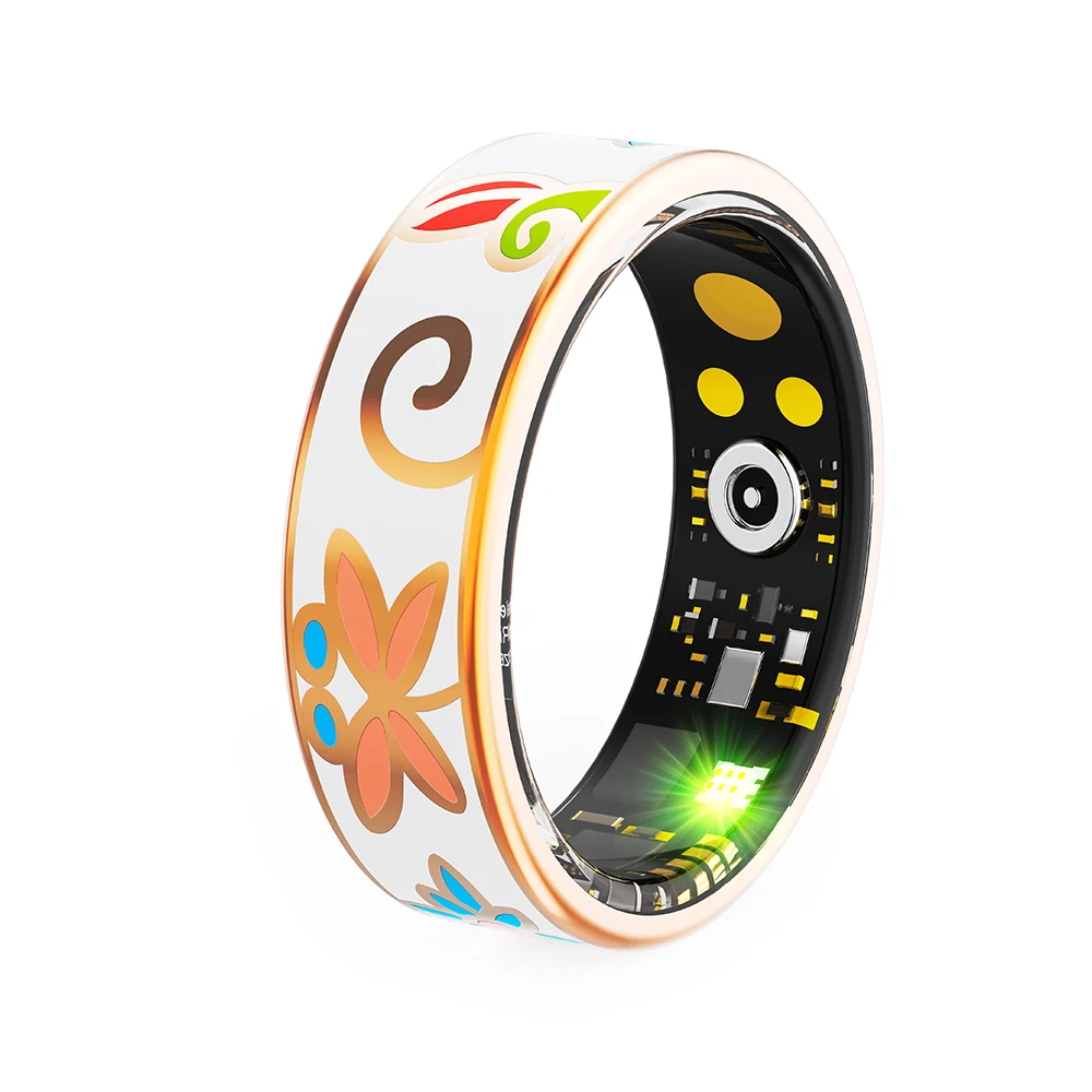 (Oro rosa, talla 11) Elegante anillo inteligente para mujer, monitor de actividad física resistente al agua IP68