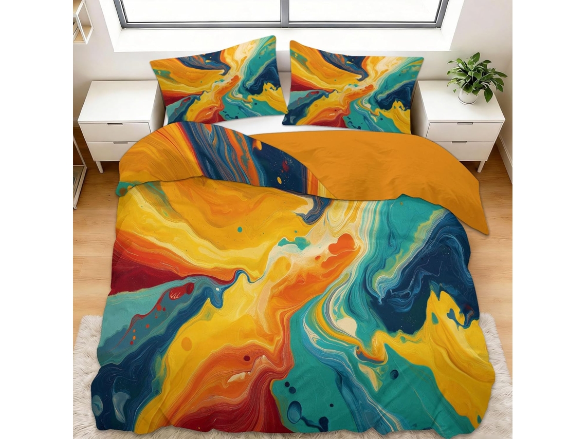 Juego Ropa Cama Funda Nórdica Almohada Funda Piezas Juego Color 90x190 Cm 65x65 90 X 190 65