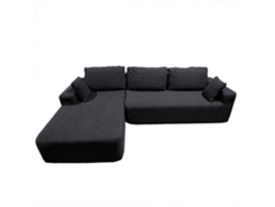 Hove Sofa De Canto De 3 Lugares Bombazina Cinzento Carvão Concept U