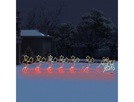MAISON EXCLUSIVE - Adorno luces de Navidad 6 renos y trineo XXL 2160 LEDs 7 m