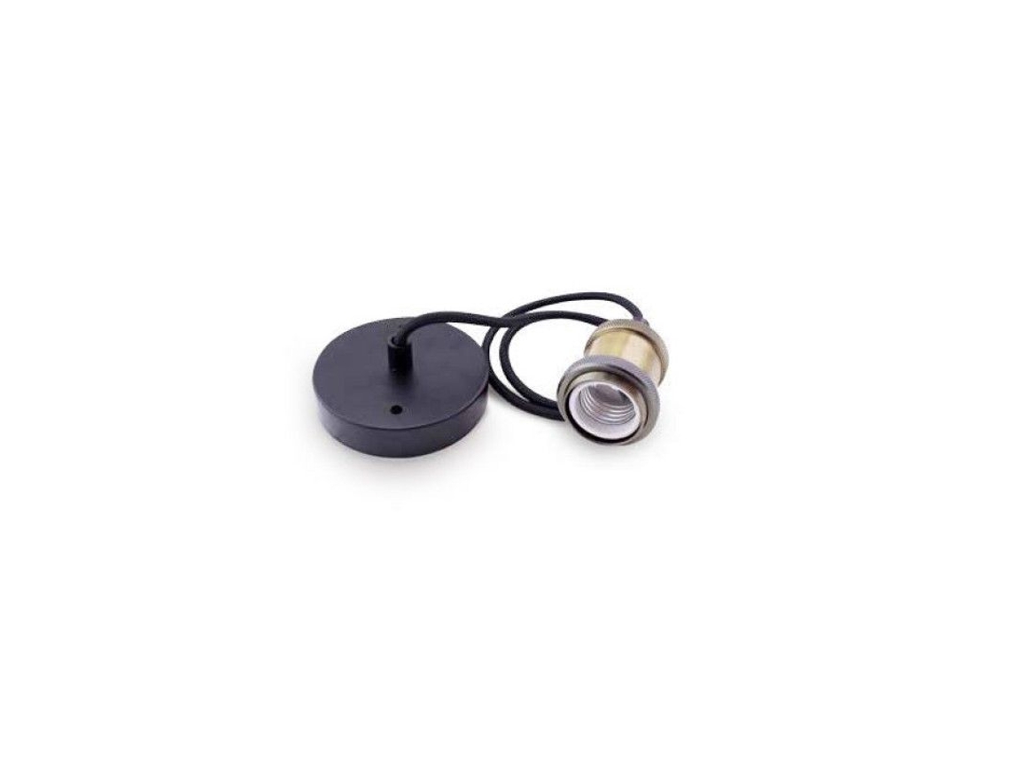 Portalamparas colgante 1M laton cable negro GSC 0704714