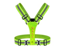 2026-chaleco Reflectivo De Seguridad Con Led, Cinturones Ajustables, Alto Brillo, Color Verde Fluorescente Para Ciclismo