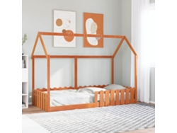 Cama Con Forma De Casa De Niños Madera Maciza Marrón 90x190 Cm