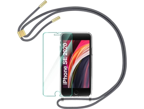 Carcasa + Protector Apple iPhone 7 HONGWE. Com cuerda Transparente, Gris