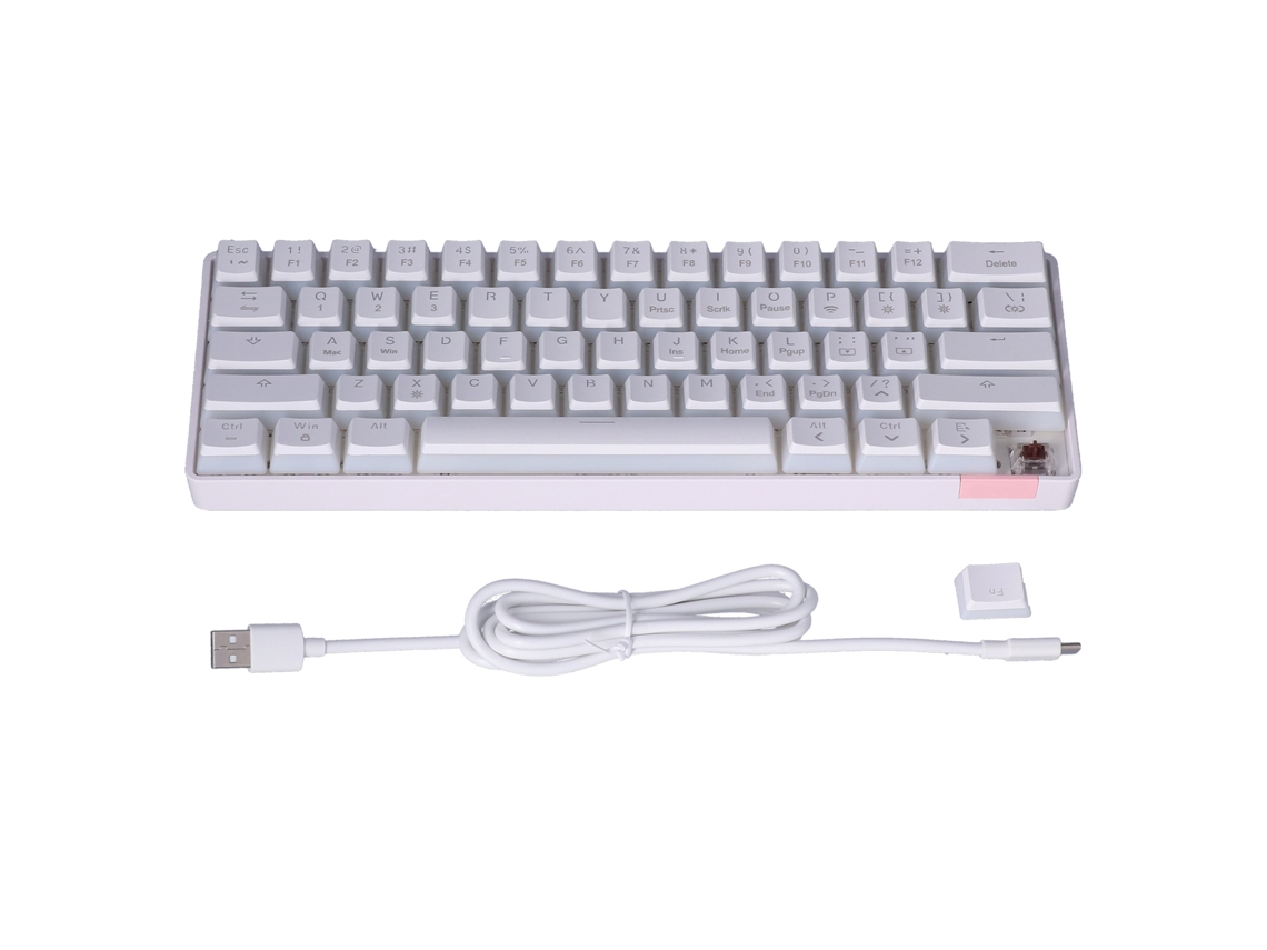 Teclado mecánico para juegos con 61 teclas y Keycap Pudding