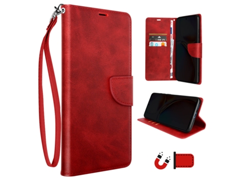 Funda Folio para Motorola Edge 40 AVIZAR Piel Rojo