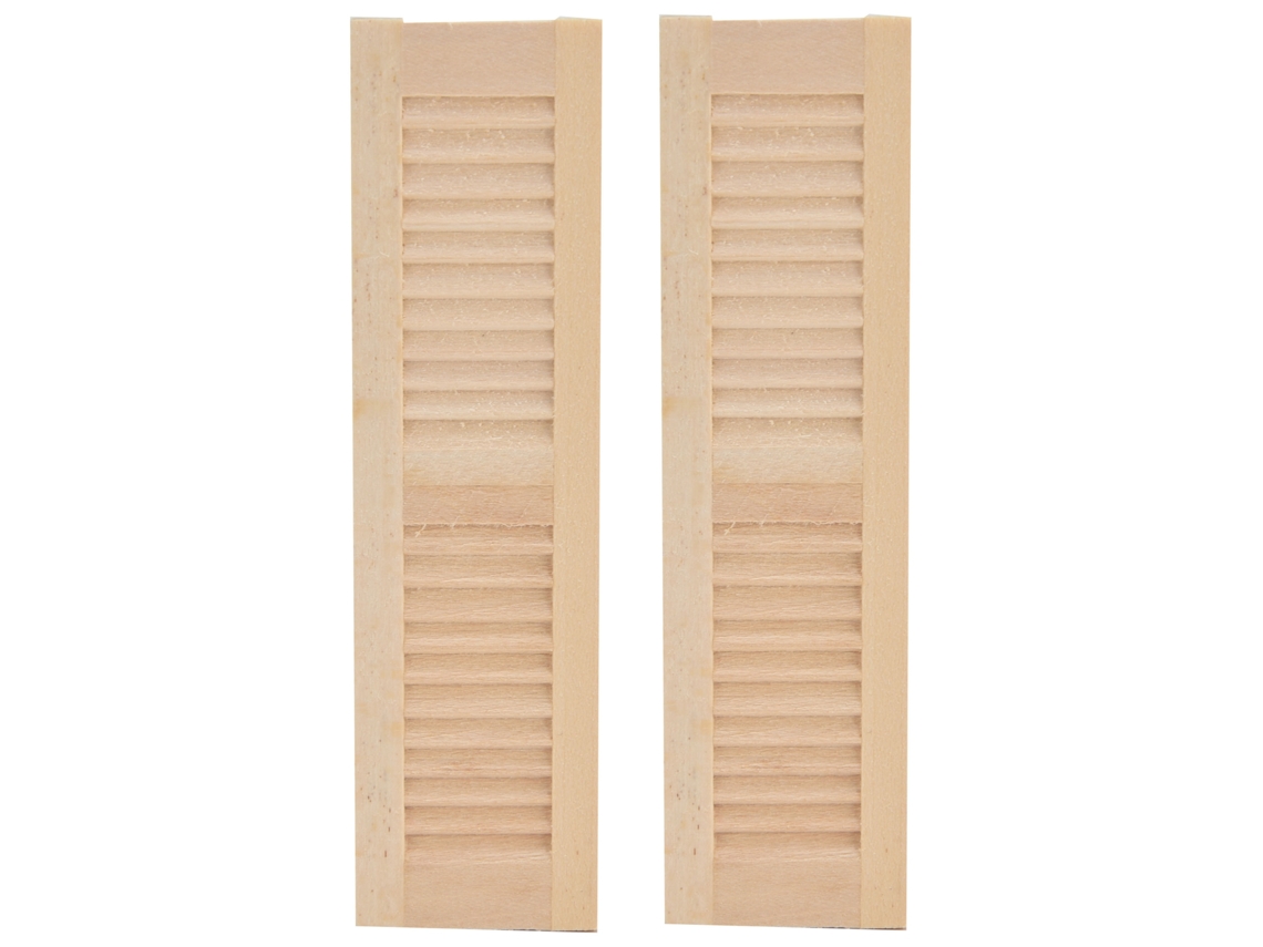 2pcs Janelas Com Persiana De Madeira Para Casa De Bonecas 1:12 Miniatura Acessórios