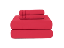 MEOIRUERY Juego de Sábanas Twin Clara Clark, 3 Piezas de Lujo con Bolsillos Profundos, Ultra Suaves de Microfibra para Cama Infantil, Rojo Cereza