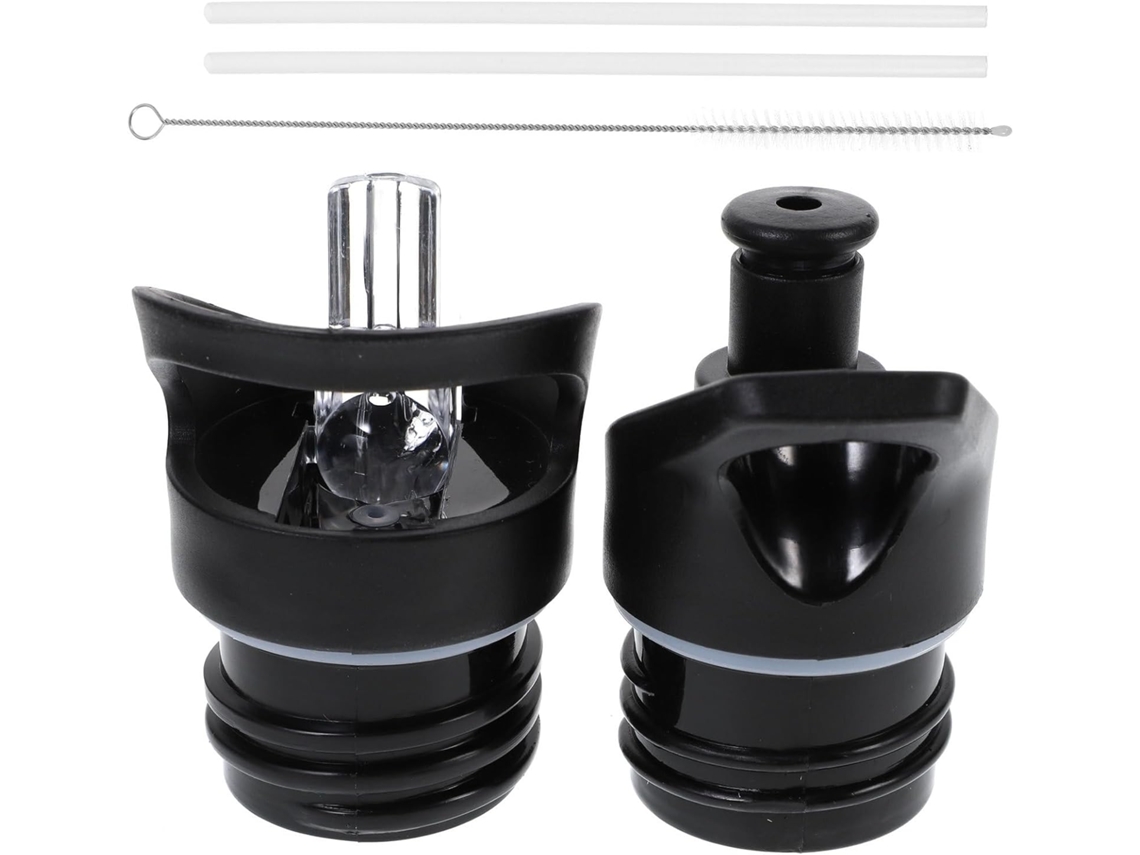 Juego De 2 Tapones Negros Para Botellas De Agua Deportivas Con Boquilla De Succión, Práctico Repuesto...