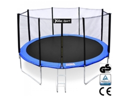 Trampolín infantil para jardín, con certificación CE, TUV y GS de Yelloo (366 cm de diámetro, azul)