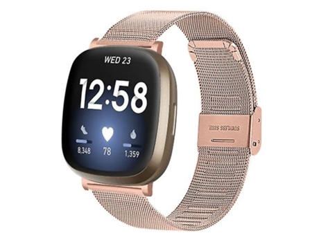 Correa De Reloj Inteligente Correa De Reloj De Metal Con Hebilla Para Fitbit Versa 3/Sense Milan Oro Rosa VENISYMLIS