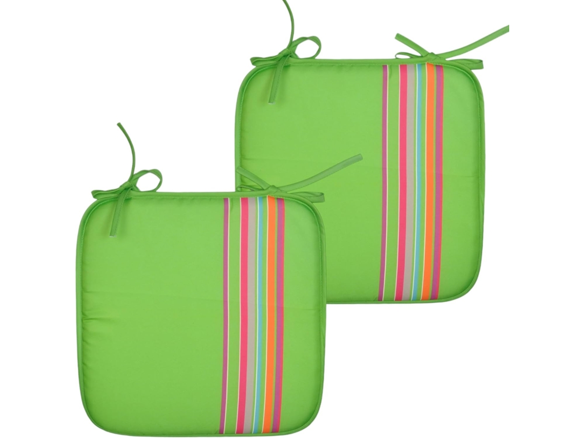 Cojines Acolchados para sillas de Cocina, cojin para terraza, jardín, balcón, Comedor. Tamaño 38x38cm. (Verde 2 pzas) COSHANO