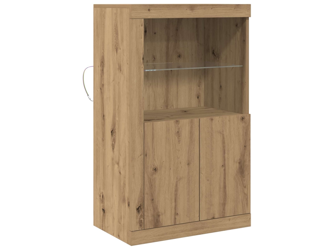 Maison Exclusive - Aparador Led Roble Artesanal 60,5 X 37 X 100 Cm