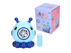 Máquina Automática De Burbujas Con 5 Agujeros, Luz Y Música, Juguete Infantil Azul Claro