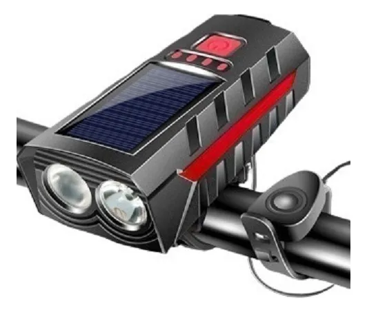 Luces de bicicleta 2 en 1, linterna solar recargable de Usbvayotoy
