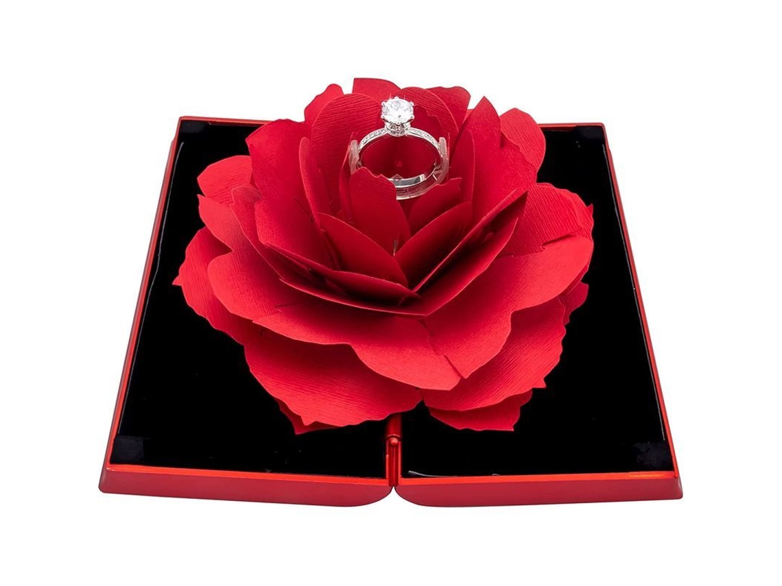 Caja De Joyería Sorpresa Con Forma De Rosa Para Guardar Anillos, Ideal Para Pedidas De Mano, Bodas O Como Regalo De San Valentín.