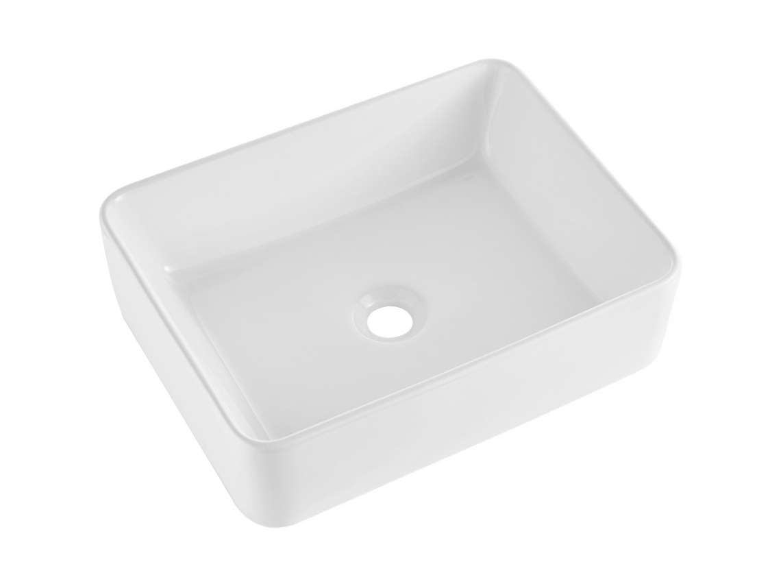 Lavabo de baño de cerámica moderno, 482x373x135 mm, duradero y fácil de limpiar Tekmaquinas
