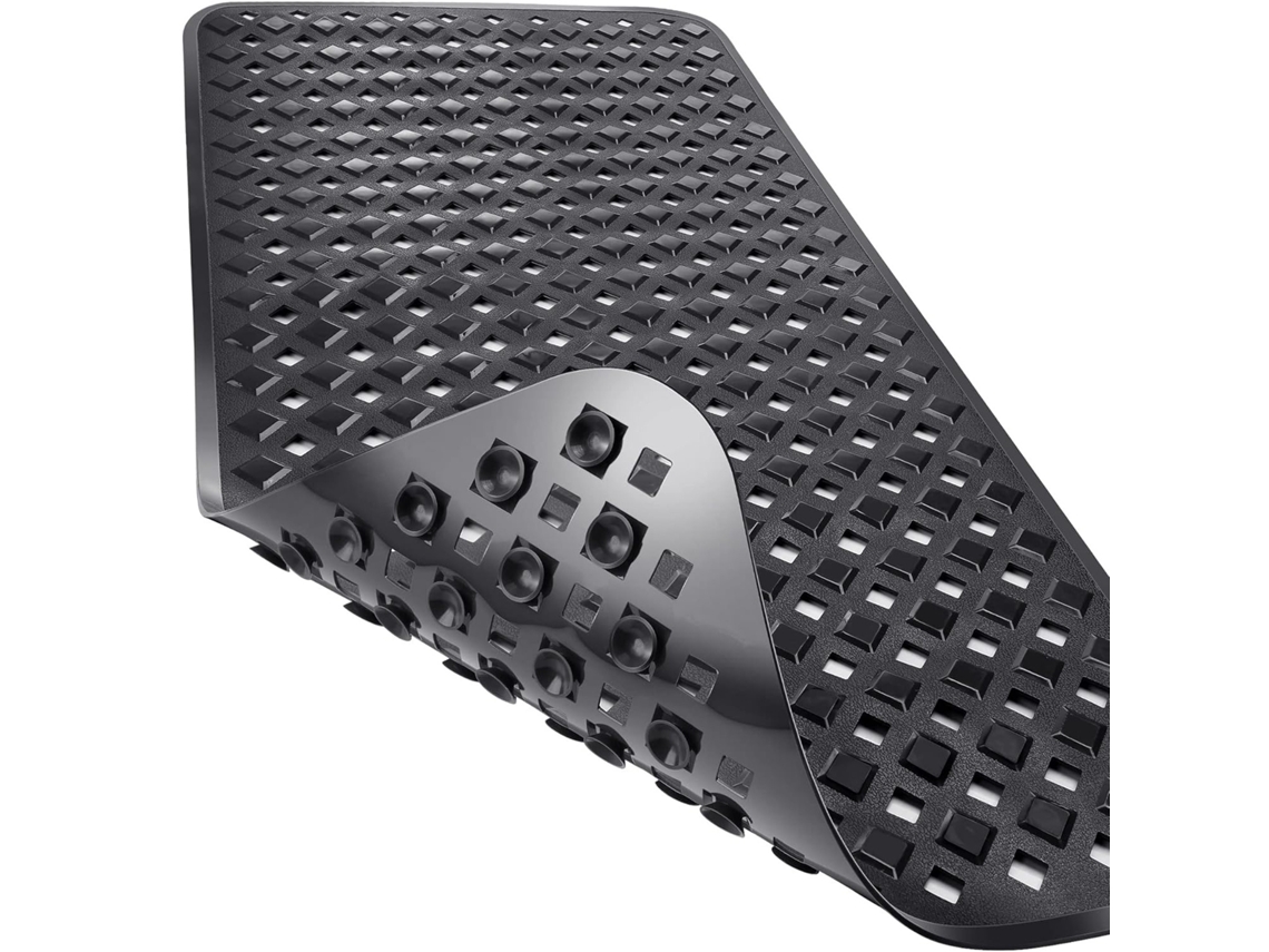 Alfombrilla De Ducha Antideslizante De 53x53 Cm, Pvc, Resistente Al Moho, Lavable A Máquina Y Suave Al Tacto (henten Home Negro)