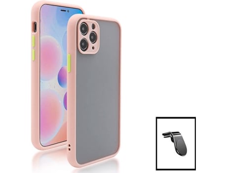Kit Funda Anti-Choque Cámara Protection y Soporte Magnético L Safe Driving Coche Apple iPhone 13 Pro Max PHONECARE Rosa