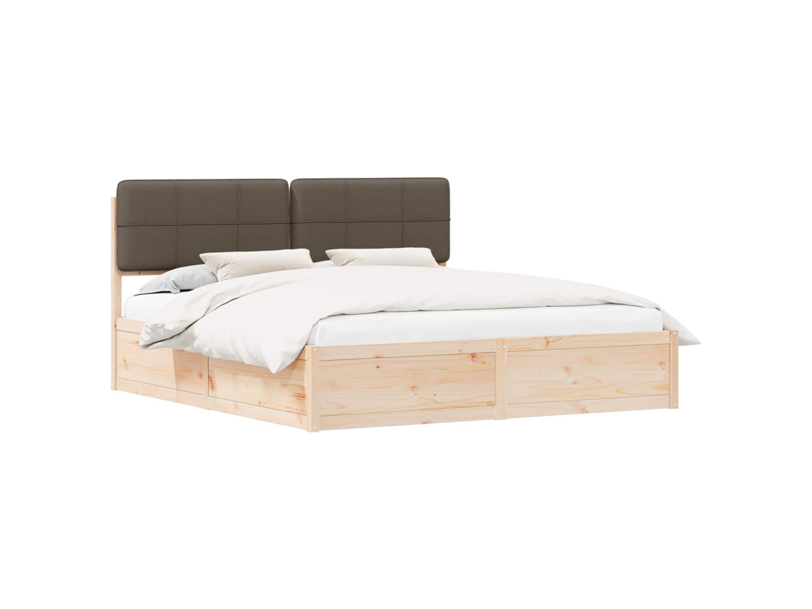 Maison Exclusive - Estructura De Cama Con Cabecera Tapizada Taupé 200 X 200 Cm