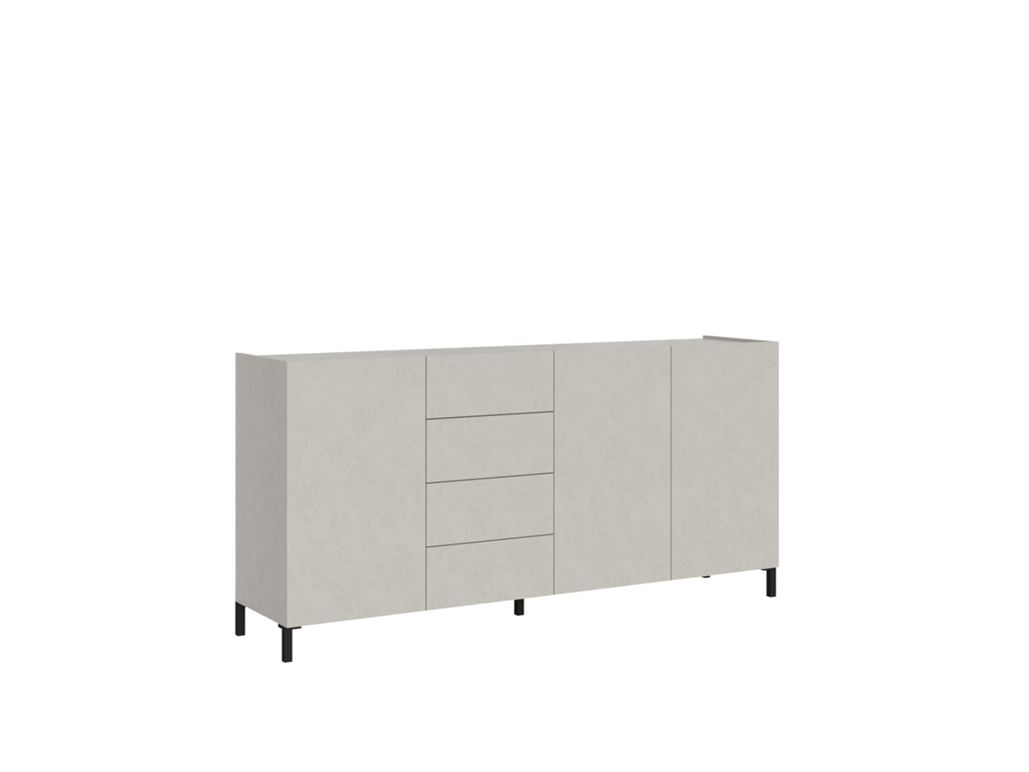 Aparador con 3 puertas y 4 cajones, 174x40x84 cm, color Cashmere Solaria.
