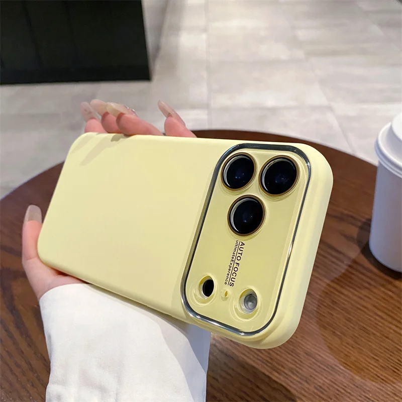 (iphone 17 Air, Amarillo) Funda De Silicona Líquida De Lujo Para Teléfono, Compatible Con Iphone, Protección Completa