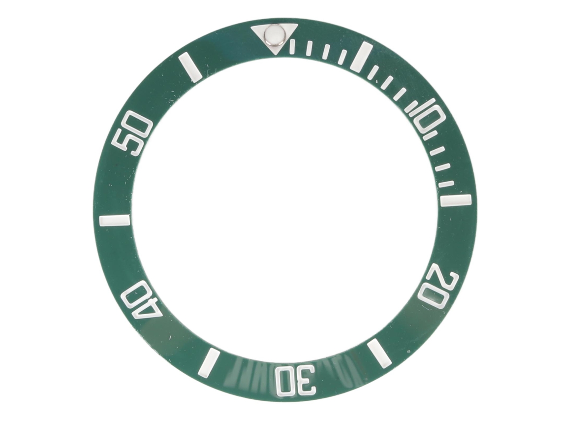 Anillo Insertable De Bisel De Reloj De Cerámica De 40 Mm, Transparente, Con Escala Luminosa, Repuesto, Blanco Y Verde.