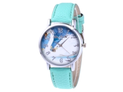 Reloj De Pulsera De Cuarzo Para Hombre Y Mujer Con Dial Redondo (menta)