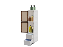 Armario de almacenamiento de 4 niveles, 25 x 38 x 114 cm, capacidad de carga de 5 a 10 kg, fácil movilidad