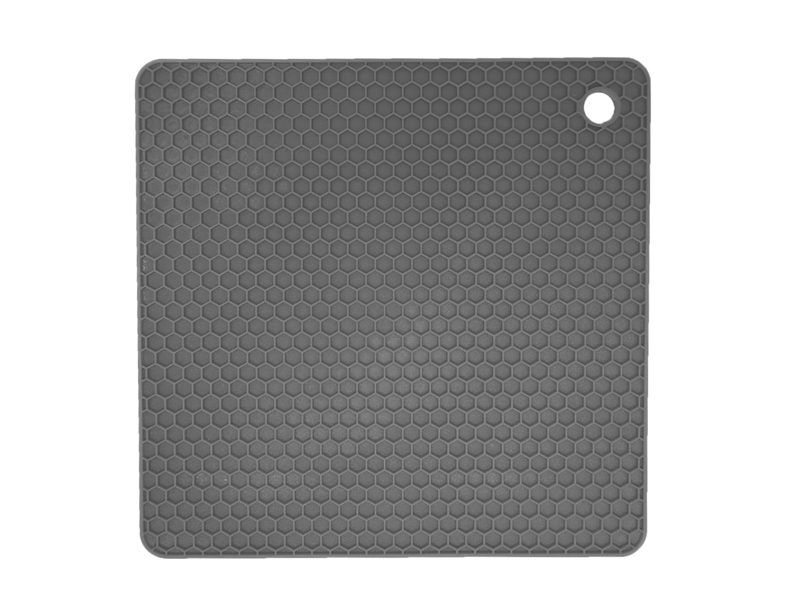 Almohadilla Aislante De Silicona Cuadrada Gruesa Anti-deslizante Para Ollas Y Boles De Cera Color Gris