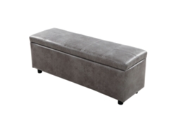 Puff Almacenaje Bukit Imitación De Ante 118x37x43 Cm - Gris [EN.CASA]