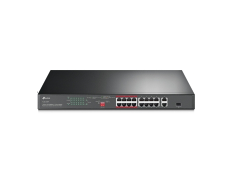 Switch TP-LINK 16 puertos 10/100 Mbps + 2 puertos Gigabit Poe de montaje en rack con 16 puertos Poe+