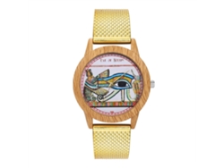 Reloj De Pulsera Unisex De Cuarzo Con Correa De Silicona Moda Oro