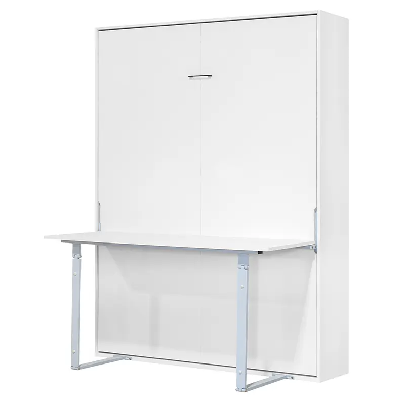 Cama Abatible Vertical Con Escritorio 135x190 Blanco