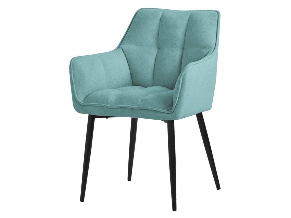Cadeiras de Jantar em Tecido Turco Cor de Petróleo com Assento Estofado Espesso e Pés em Metal ML-DESIGN