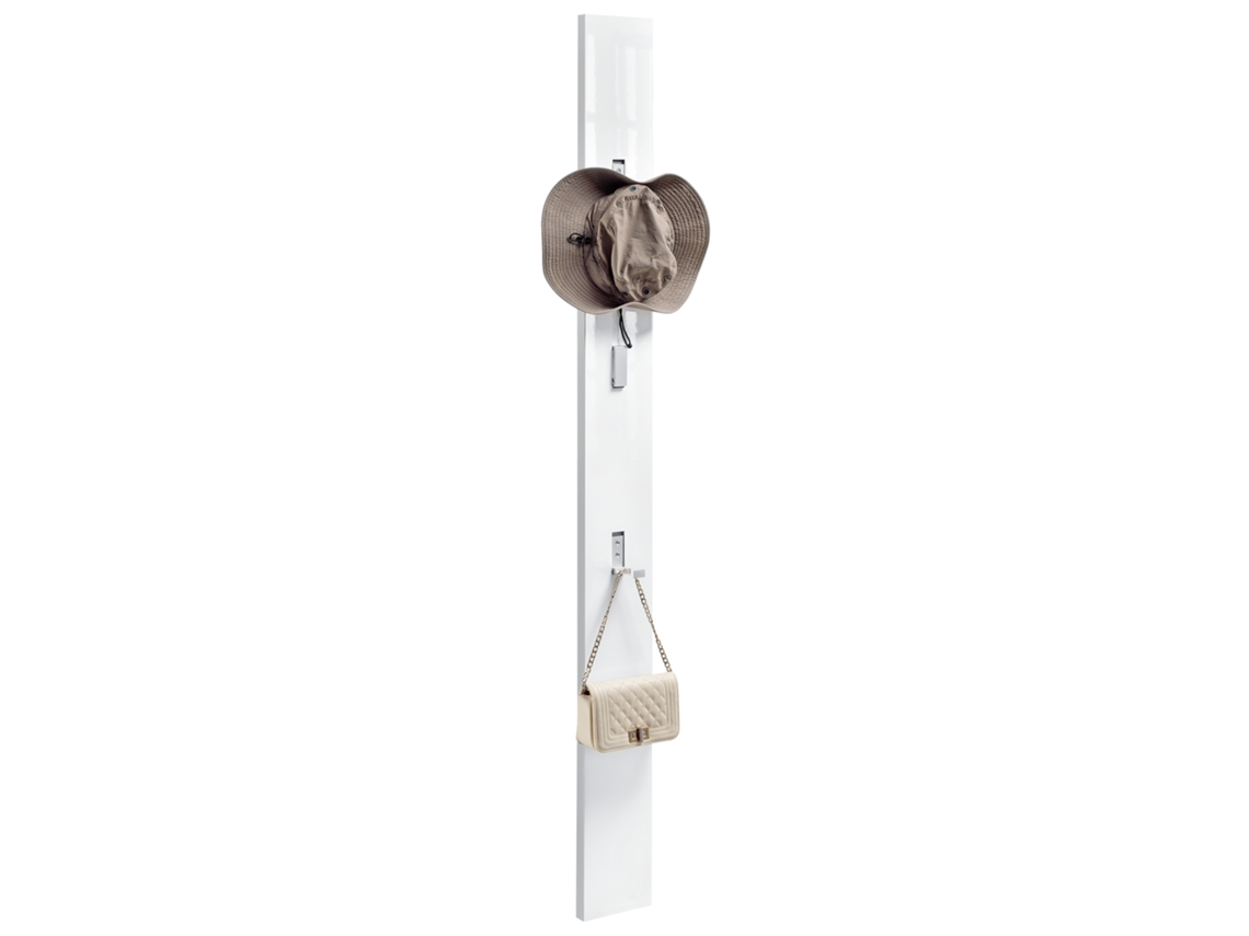 Perchero de pared Hansnes con 3 ganchos plegables, 165 cm, blanco, [EN.CASA]
