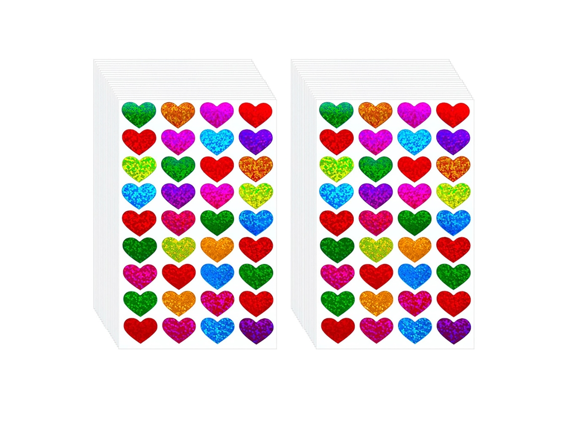 Pegatinas de Corazón - Decoración para Artes, Fiestas y Scrapbooking, 40 Hojas NEVEANCE
